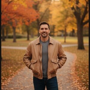 Vintage leather jacket.